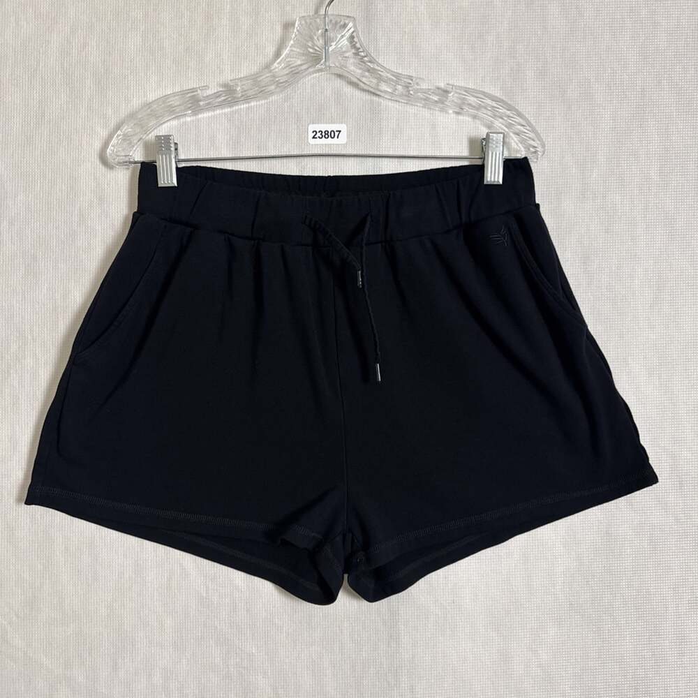 Cozy Earth Womne's XL Black Bamboo Viscose Drawstring Stretch 2" Sweatshorts